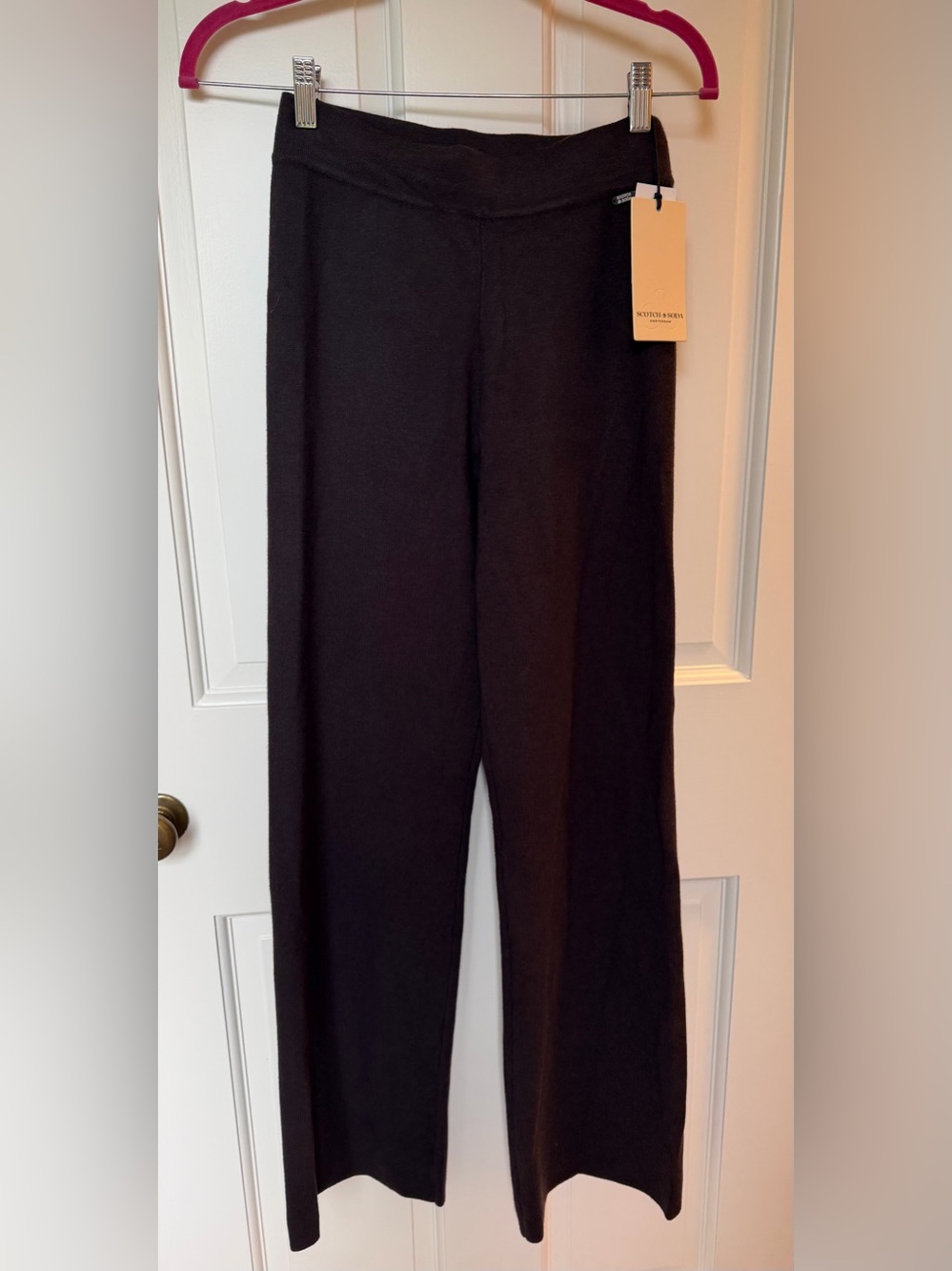 SCOTCH & SODA Brown wide leg Pull-On knit Pant size small NWT